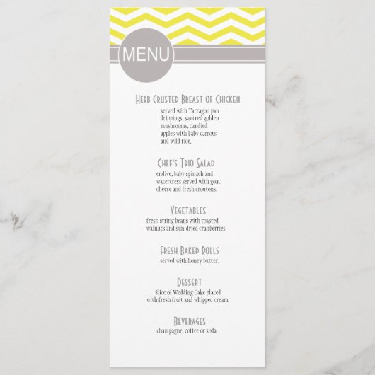 Chic Chevron menu | geel (Voorkant)