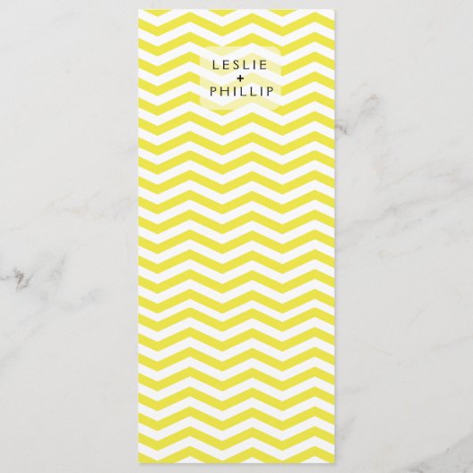 Chic Chevron menu | geel (Achterkant)