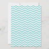 Chic Chevron Monogram | blauwgroen huwelijk Kaart (Achterkant)