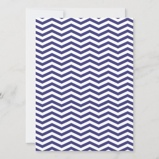 Chic Chevron Monogram | marineweddenschap Kaart (Achterkant)