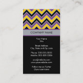 Chic Chevron Monogram Visitekaartje - Geel/zwart (Achterkant)