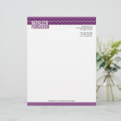 Chic chevron patroon diep paars met twee tinten st persoonlijk briefhoofd (Staand voorkant)