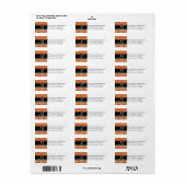 Chic Chevron Pattern Black Grey Oranje Monogram Etiket (Full Sheet)