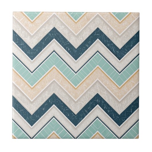 Chic Chevron Pattern Decorative 4.25" Square Tegeltje (Voorkant)