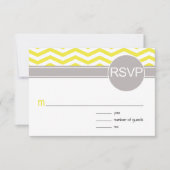Chic Chevron RSVP | geel (Voorkant)