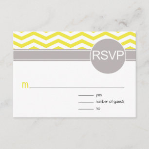 Chic Chevron RSVP geel Kaartje