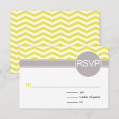 Chic Chevron RSVP | geel Kaartje (Voorkant / Achterkant)
