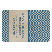 Chic Chevron Save the Date Magnet, Blue Magneet (Horizontaal)