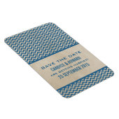 Chic Chevron Save the Date Magnet, Blue Magneet (Rechterzijde)