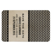 Chic Chevron Save the Date Magnet, Ebony Magneet (Horizontaal)