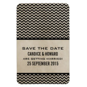 Chic Chevron Save the Date Magnet, Ebony Magneet (Verticaal)