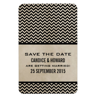 Chic Chevron Save the Date Magnet, Ebony Magneet
