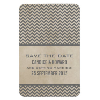 Chic Chevron Save the Date Magnet, Grey Magneet