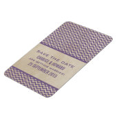 Chic Chevron Save the Date Magnet, Paars Magneet (Linkerzijde)