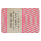 Chic Chevron Save the Date Magnet, Pink Magneet (Horizontaal)