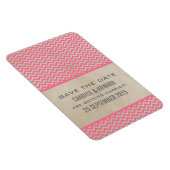 Chic Chevron Save the Date Magnet, Pink Magneet (Rechterzijde)