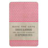 Chic Chevron Save the Date Magnet, Pink Magneet (Verticaal)