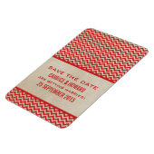 Chic Chevron Save the Date Magnet, Red Magneet (Linkerzijde)