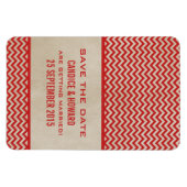 Chic Chevron Save the Date Magnet, Red Magneet (Horizontaal)