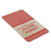 Chic Chevron Save the Date Magnet, Red Magneet (Rechterzijde)