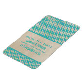 Chic Chevron sparen de Magnet van de Datum, Blauwg Magneet (Linkerzijde)