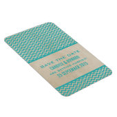 Chic Chevron sparen de Magnet van de Datum, Blauwg Magneet (Rechterzijde)