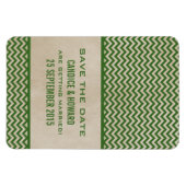 Chic Chevron sparen de Magnet van de Datum, Groen Magneet (Horizontaal)