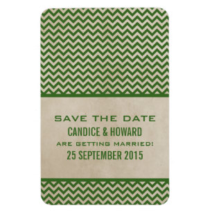 Chic Chevron sparen de Magnet van de Datum, Groen Magneet
