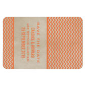 Chic Chevron sparen de Magnet van de Datum, Oranje Magneet (Horizontaal)