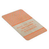 Chic Chevron sparen de Magnet van de Datum, Oranje Magneet (Rechterzijde)