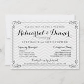 Chic Chevron Wedding Rehearsal & Dinner Invitation Kaart (Voorkant)