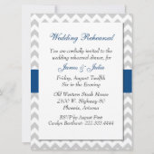 Chic Chevron Wedding Rehearsal Dinner Invite Kaart (Achterkant)