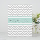 Chic Chevron Wedding Rehearsal Dinner Invite Kaart (Staand voorkant)