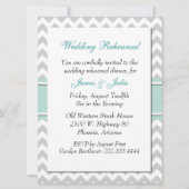 Chic Chevron Wedding Rehearsal Dinner Invite Kaart (Achterkant)