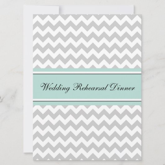 Chic Chevron Wedding Rehearsal Dinner Invite Kaart (Voorkant)