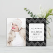 Chic Chevron Zigzag 2 Afstuderen Aankondiging (Staand voorkant)