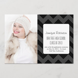 Chic Chevron Zigzag 2 Afstuderen Aankondiging