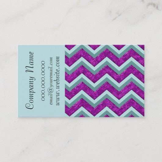 Chic Chevron ZigZag Pattern Visitekaartje (Voorkant)