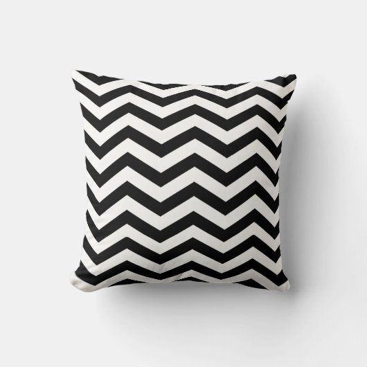 Chic Chevron | zwart-wit Kussen (Voorkant)