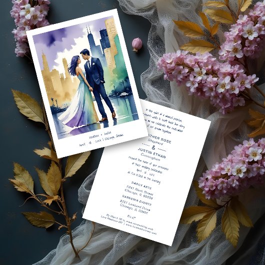 Chic Chicago Iconic Building Colorful Cityscape Kaart