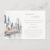 Chic Chicago Illinois City Scape bruiloft receptie Informatiekaartje (Voorkant)