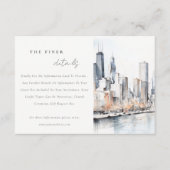 Chic Chicago Illinois City Scape Wedding Details Informatiekaartje (Voorkant)