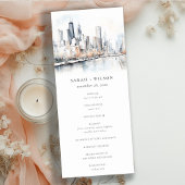 Chic Chicago, Illinois City Scape Wedding Program Kaart