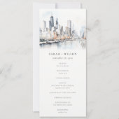Chic Chicago, Illinois City Scape Wedding Program Kaart (Voorkant)