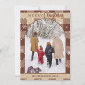 Chic Chocolate Buffalo Plaid Sneeuwvlokken Kerstmi Feestdagenkaart (Voorkant)