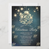 Chic Christmas Ball, Snowflakes Bedrijfsfeest Kaart (Voorkant)