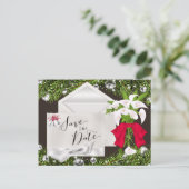 Chic Christmas Bewaar de datum Aankondigingskaart (Staand voorkant)