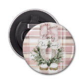 Chic Christmas Blush Pink Legs Laarzen Button Flesopener (Voorkant)