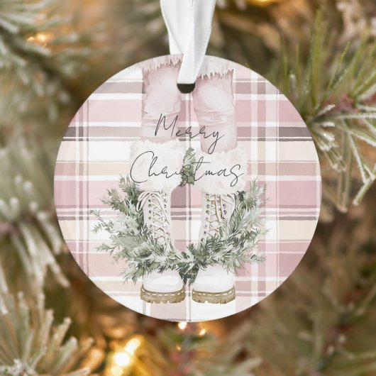 Chic Christmas Blush Pink Legs Laarzen Ornament (Boom)
