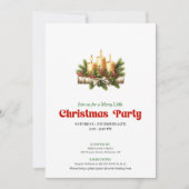 Chic Christmas Candles Pine Wreath Party Invite Kaart (Voorkant)